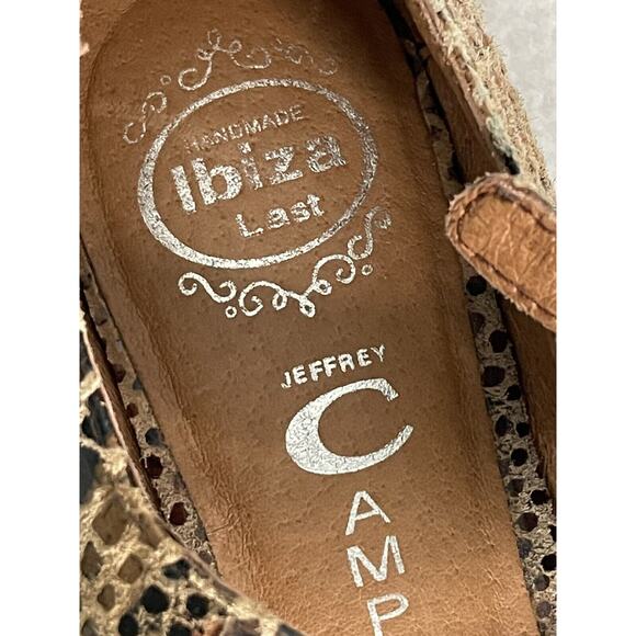Jeffrey Campbell Cayman 5 Strap Brown Snake Embossed Sandals Women's Size 6 - Picture 10 of 12